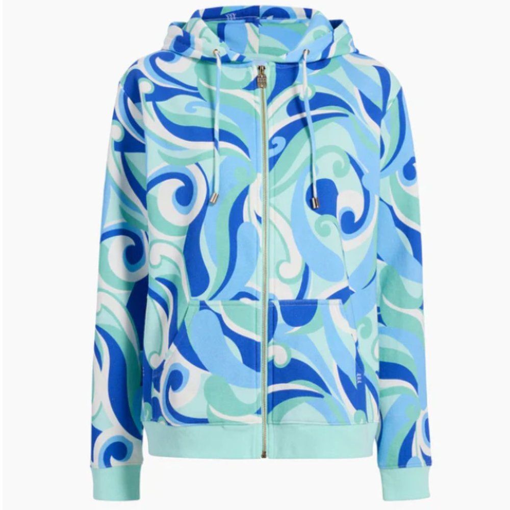 Hill House Jacket Hoodie Zip Up Sweat Hood Kaleidoscope Print Abstract Small NWT